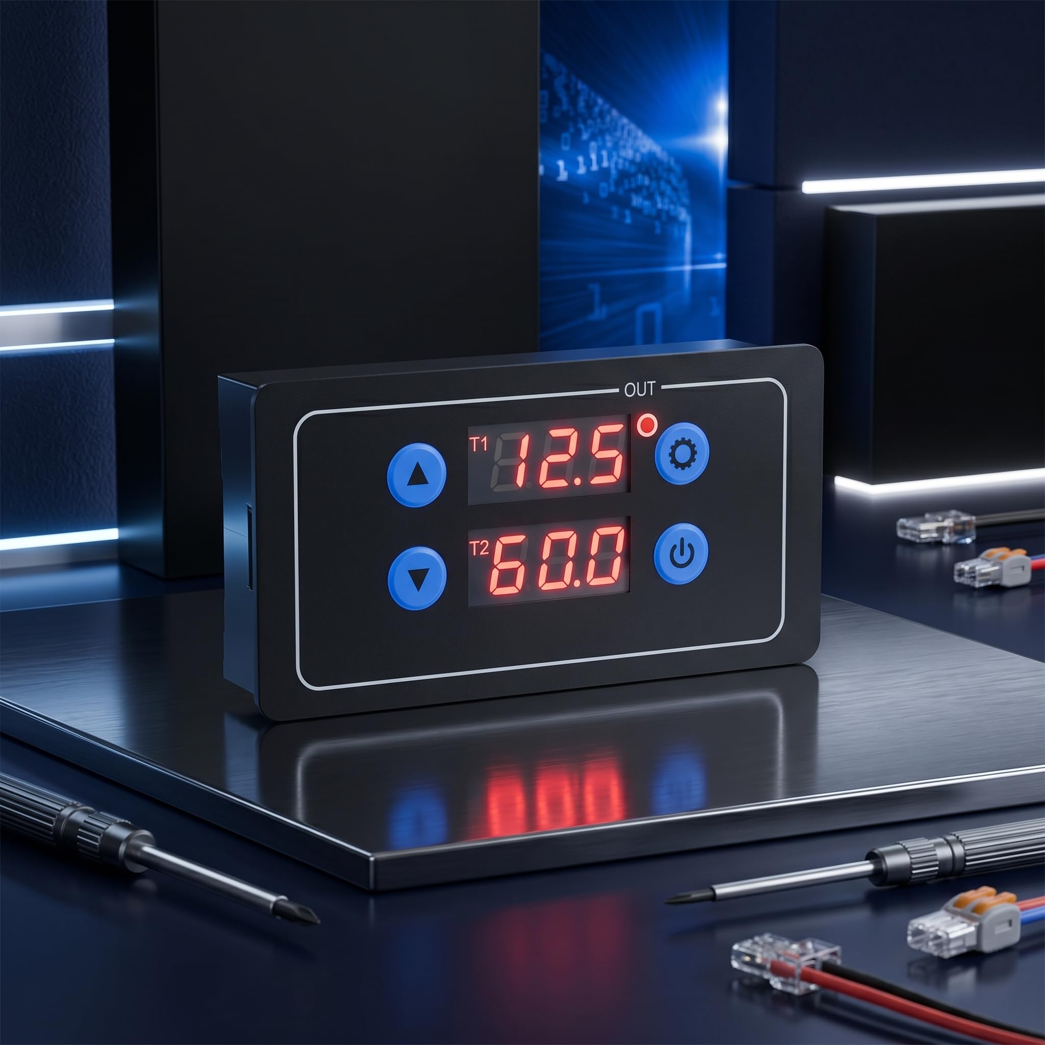 Timer Digitale YF-4 - Modulo Relè con Ritardo Accensione Spegnimento, Display LED, 12V DC, Accessorio Elettronico per Controllo Automatico Illuminazione e Pompe