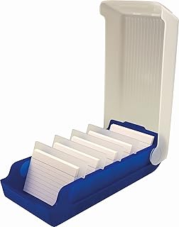 Helit Beebox - Caja para tarjetas (A7, para tarjetas de visita y fichas), color azul