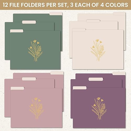 Miniatura 2 de bloom daily planners Carpetas decorativas para archivos, juego de doce organizadores de tamaño carta (8.5 x 11 pulgadas), pestañas de corte 13,