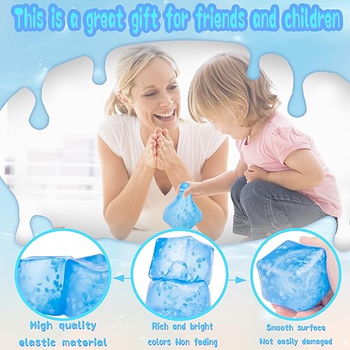 Miniatura 6 de Pelotas antiestrés de cubo de hielo esponjosas, paquete de 2 bolas sensoriales para aliviar la ansiedad para niños y adultos, bolas divertidas para