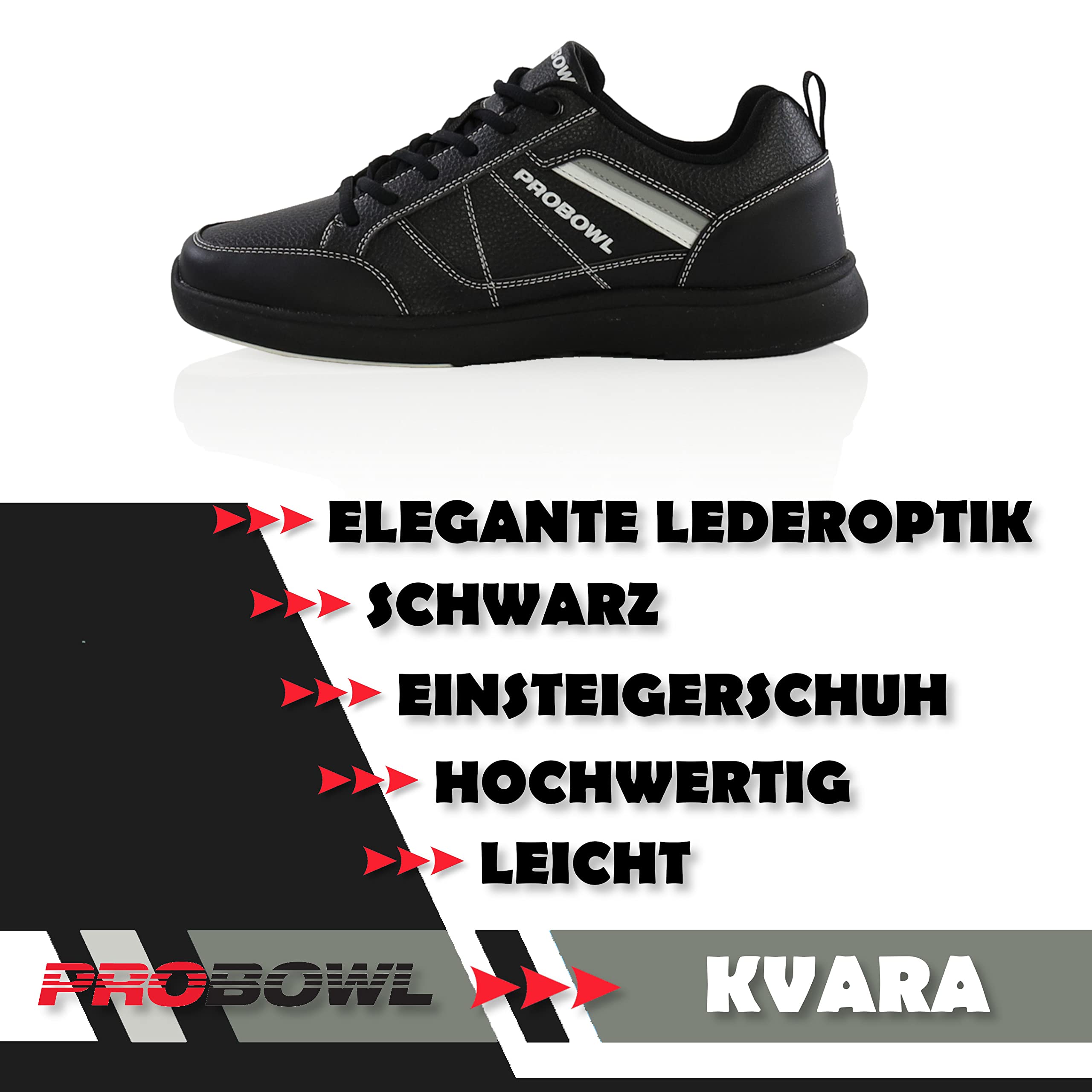 EMAX | Zapatos de bolos Hombre | Pro Bowl - Kvara | Negro | Zapatos de bolos Hombre