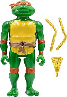 SUPER7 TMNTW01-MCC-01 TMNT Reaction Michelangelo with Carry Case Standard, Multi-Colored