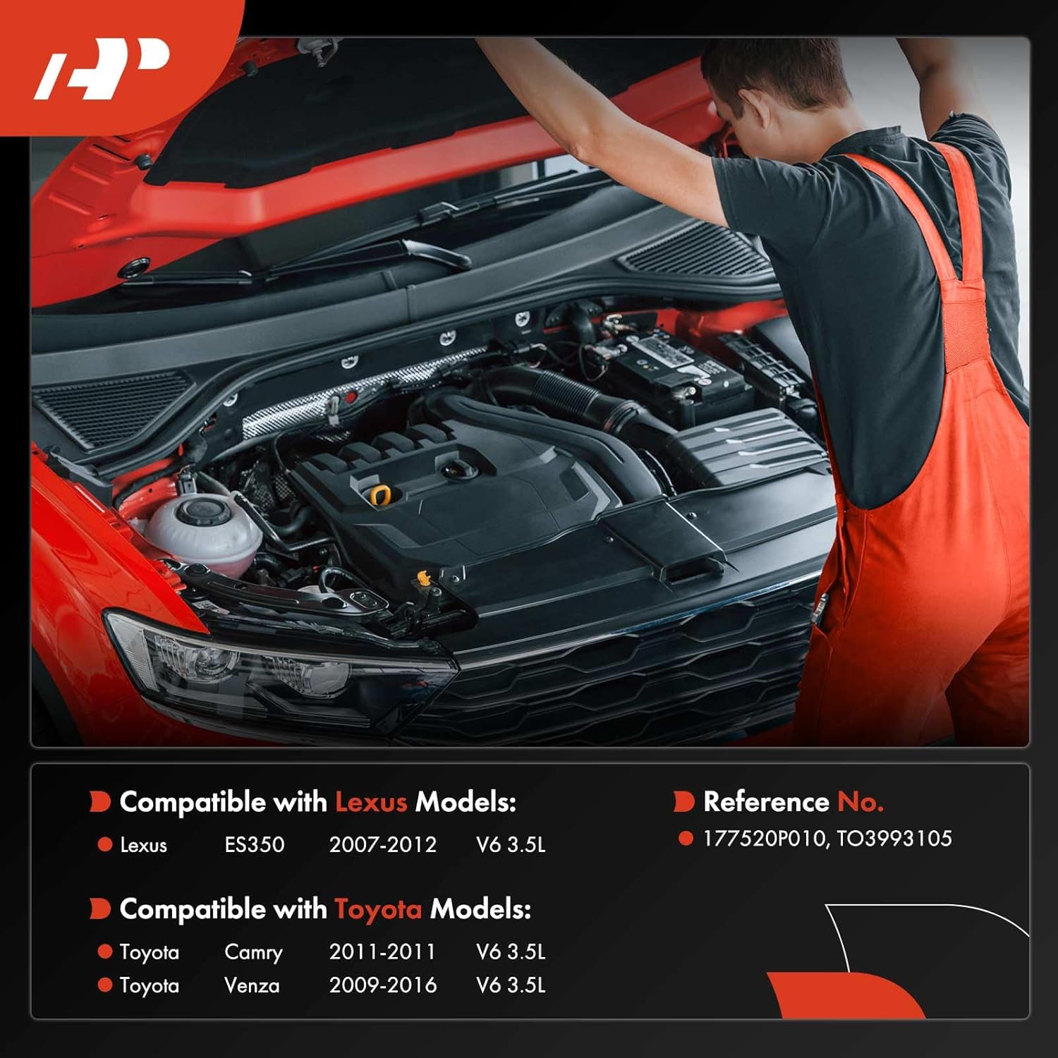 A-Premium Engine Air Intake Duct Compatible with Toyota Camry 2011, Venza 2009-2016 & Lexus ES350 2007-2012, 3.5L