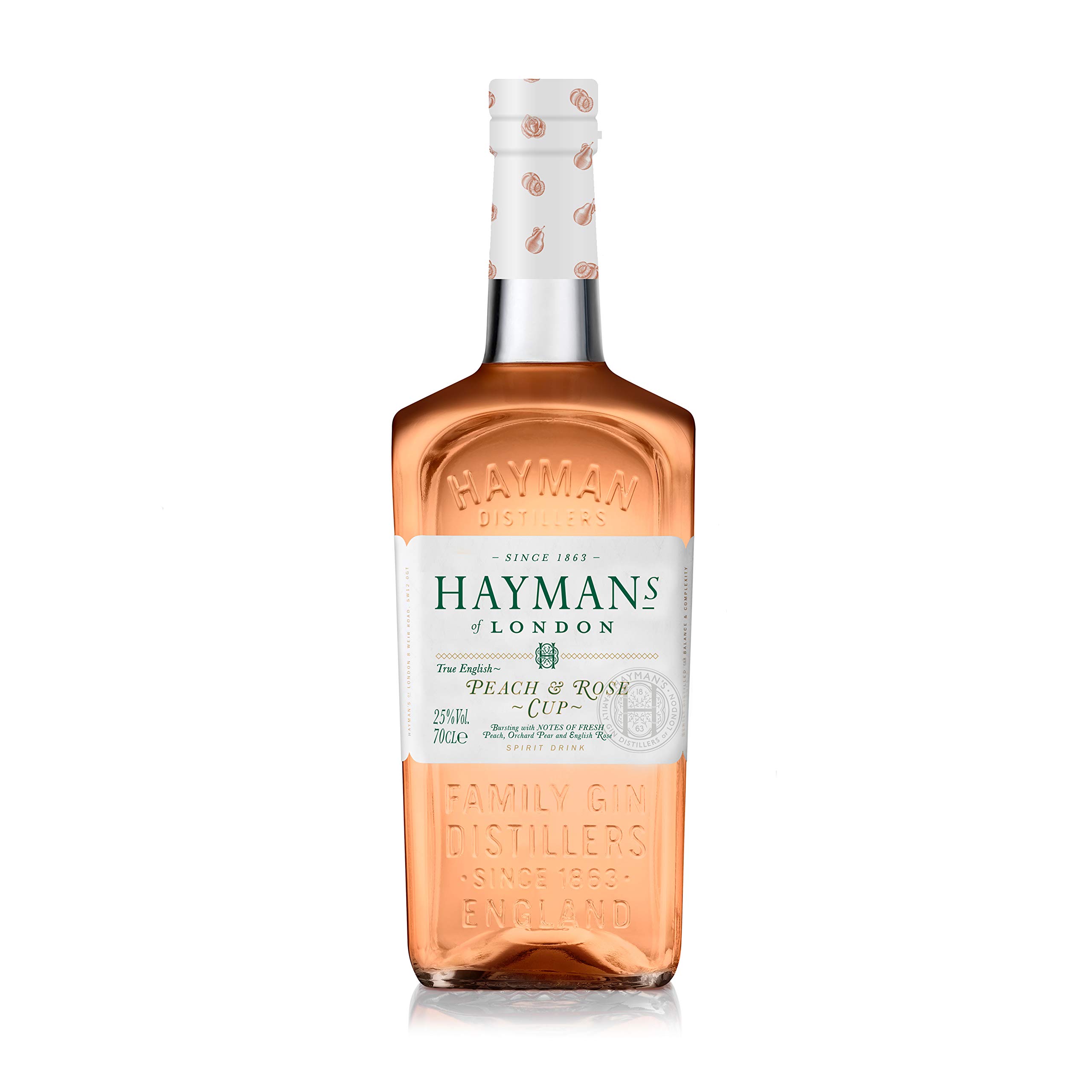 Hayman’s Peach and Rose Gin Cup 70cl | Fresh Peach and Rose Flavoured Gin | for a Refreshing Pink Gin Spritz | 25% ABV