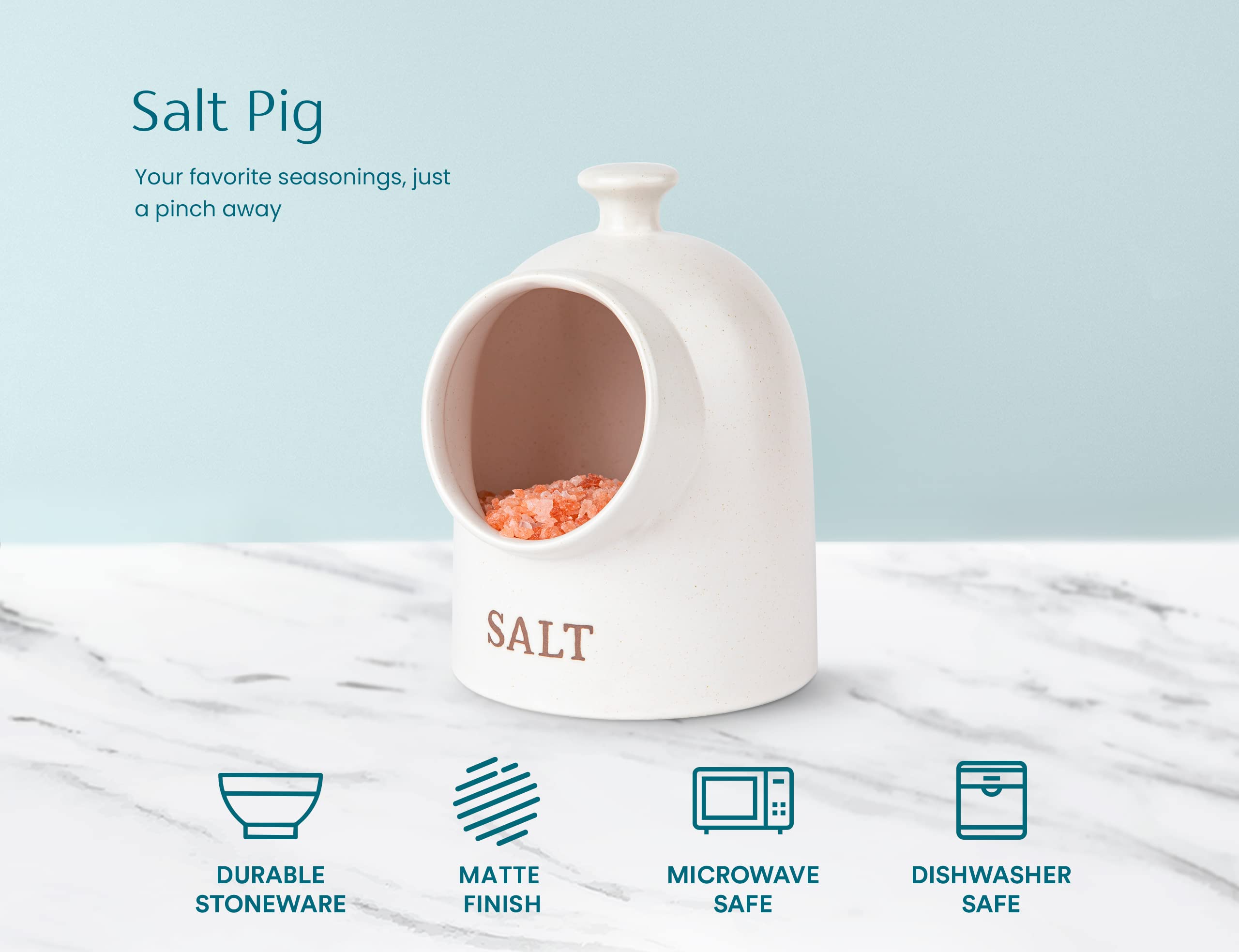 Amazon.com: KooK Salt Pig, Salt Cellar, Salt Crock