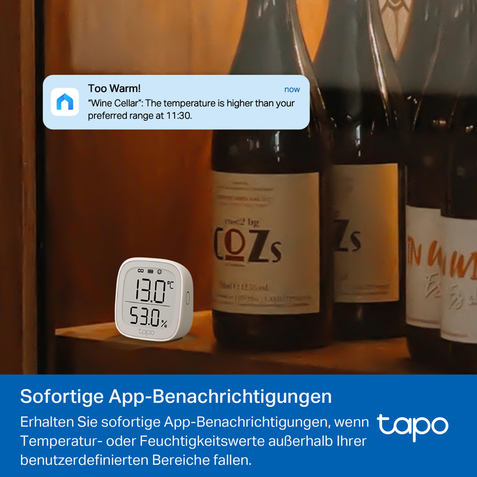 TP-Link Tapo T315 Smart Home Temperatur und Luftfeuchtigkeitsmesser,digitales Thermo-Hygrometer Innen, Raumthermometer mit 2.7'' E-Ink Display, Hochpräzisionssensor, Hub erforderlich
