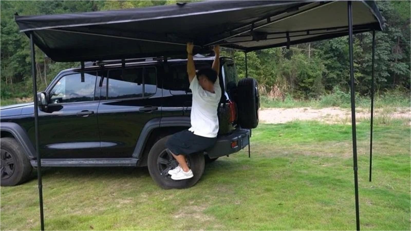 Zeltgarage Outdoor 2,2 m schwere, leichte Seitenmarkise für Vans, LKWs und Autos, 270 Grad freistehende Markise, freistehend Auto-Markise