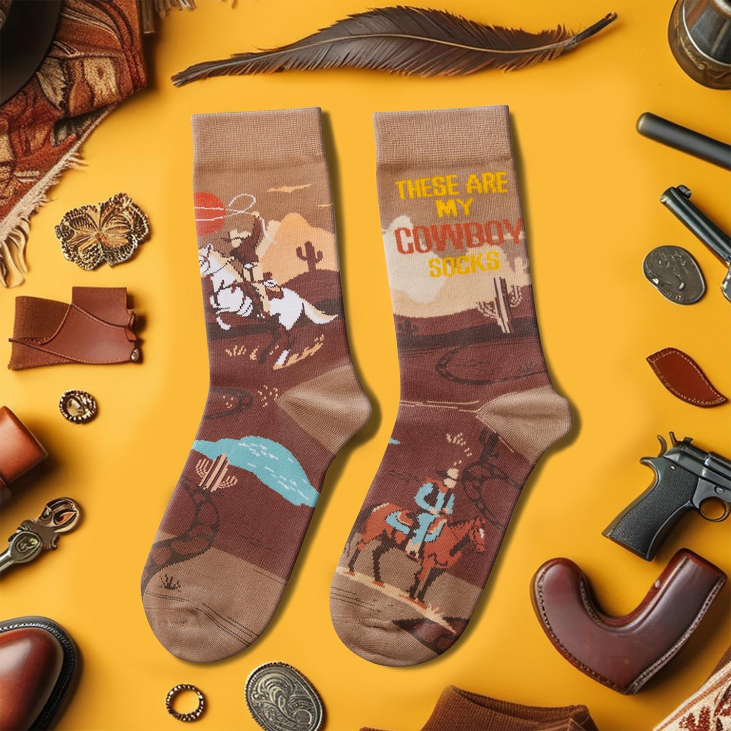 HAPPYPOP Western Cowboys Gifts - Cowboy Boot Socks for Men Women, Country Texas Gifts for Cowgirl - Image 7