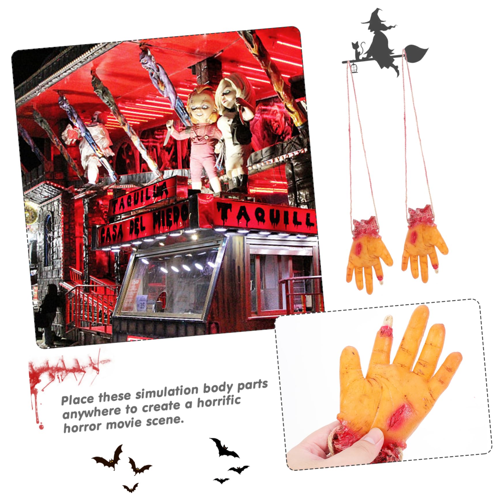 9 Pezzi Decorazioni Halloween Mano Rotta Simulazione Accessori Festa Foto Ornamenti Casa Stregata