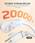 DEWENWILS 360° Rotating Flat Plug Extension Cord, 6FT Extension Cord Rotating Plug, 3 Prong 16/3C Grounded Flat Power Cable for Indoor Narrow Space, 13A/125V/1625W SJT-3, ETL Listed, White