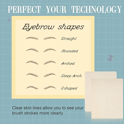 Vista 6 de 40 piezas de microblading práctica piel a granel ceja Microblading suministros de doble cara práctica piel para cejas látex práctica piel sin tinta
