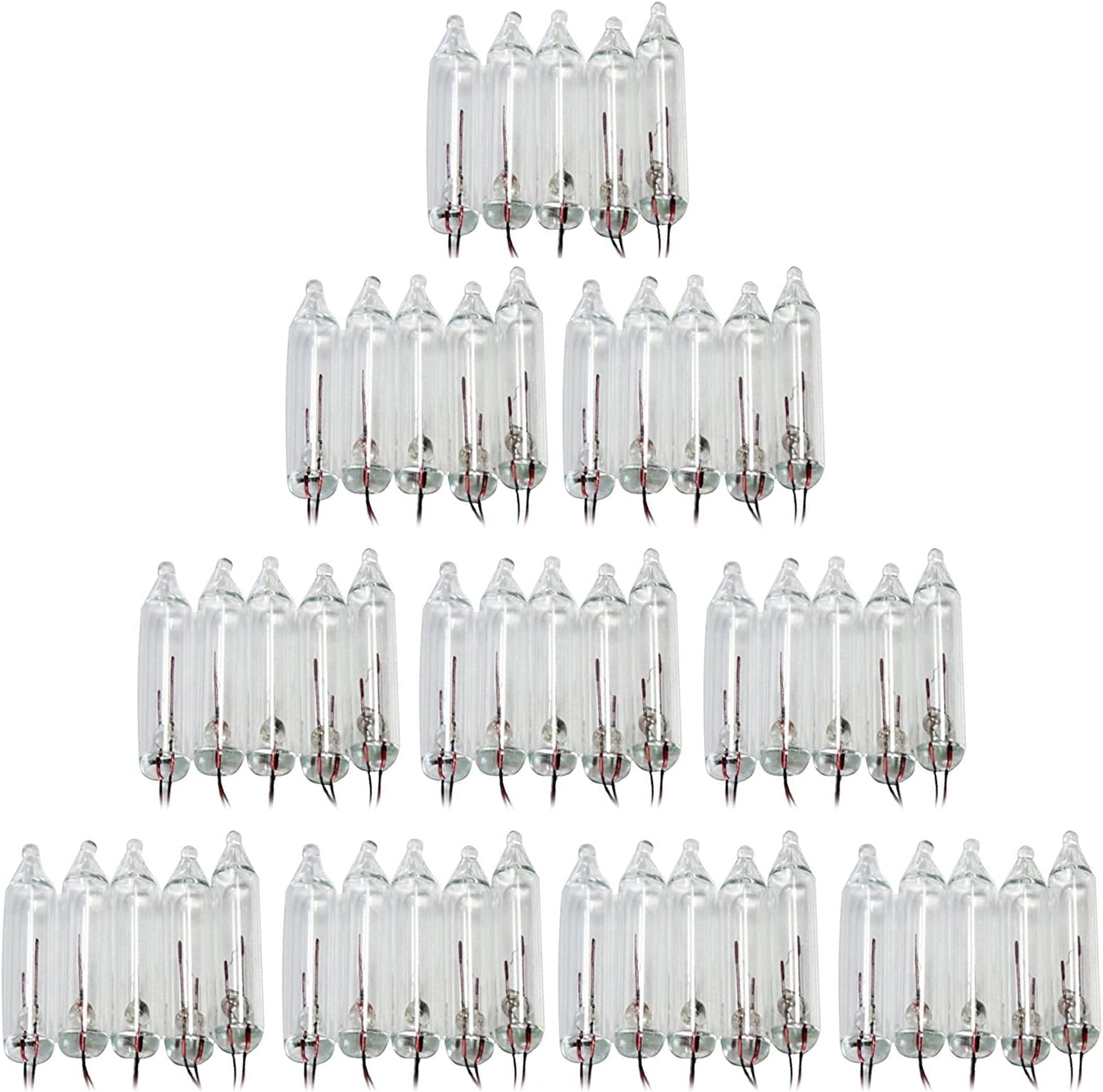 20x 12 Volt Bare Clear Warm White Mini Bulb Flashers Christmas Tree Lights
