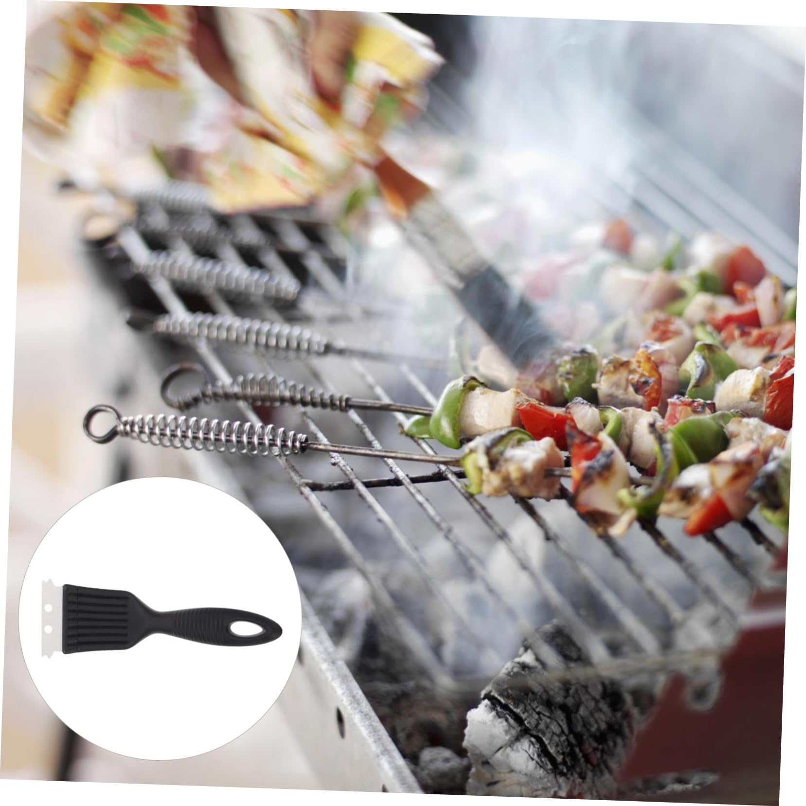 Happyyami 4Pcs Grill Cleaner Brush Wire Brush for Safe Efficient Cleaning Lightweight Compact Cleaning Tools Compatible with Grills Present