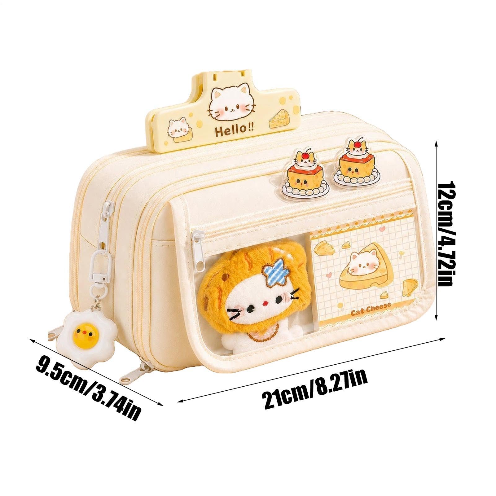Astuccio Portamatite Con Maxi Set Cancelleria Design Gatto Formaggio | Astuccio Con Forniture Incluse Per Aula Università Viaggio Schizzi Ufficio Scrivania Arte Scuola