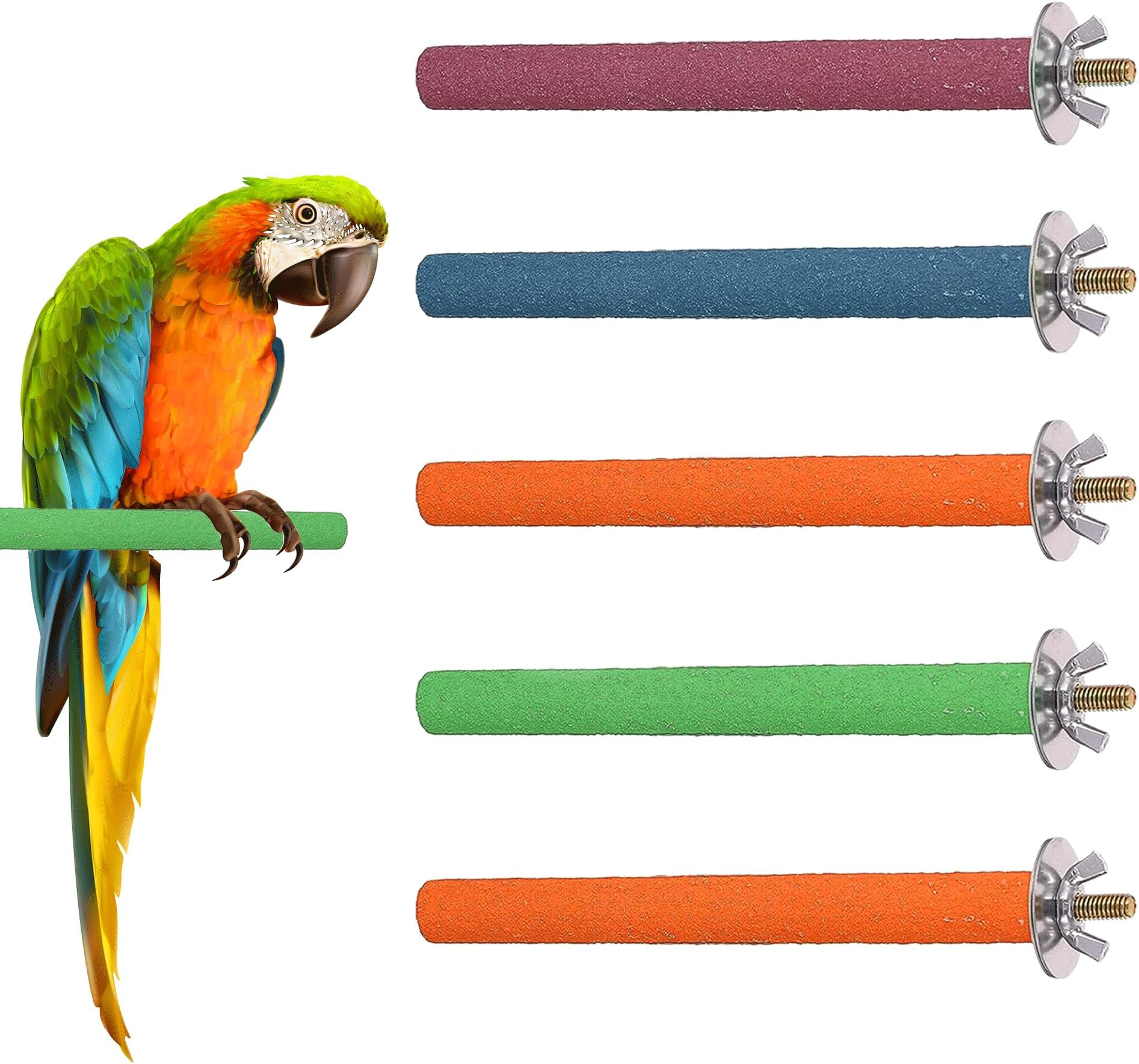 5 Pcs Parrot Perches Budgie Perch Bird Perches Bird Paw Grinding Stick