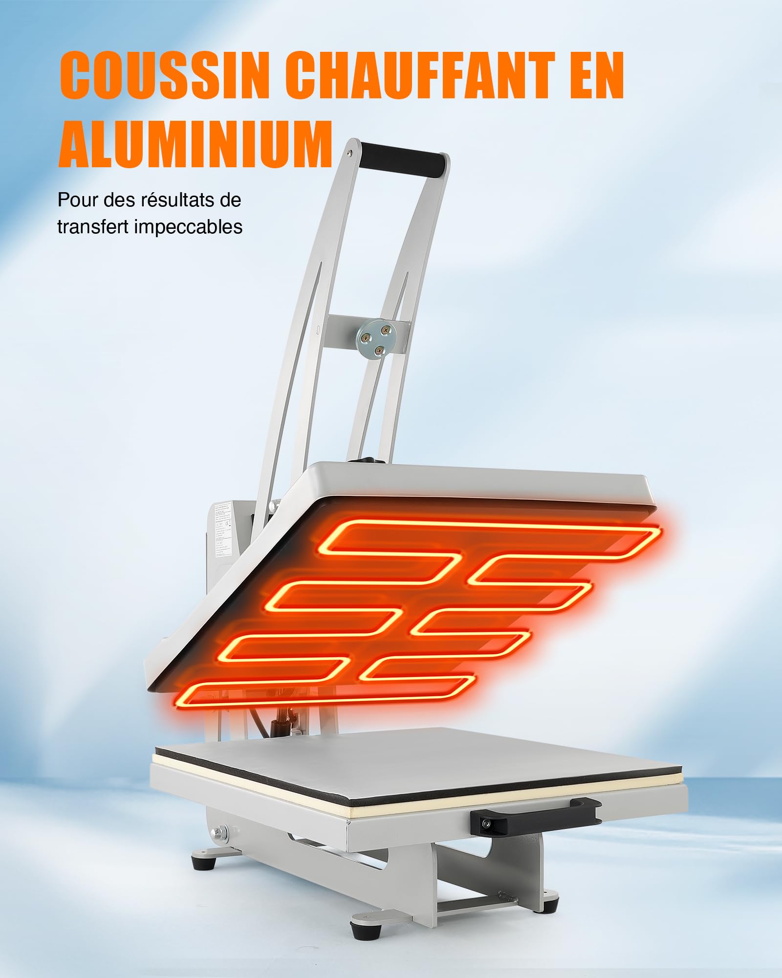 CREWORKS 40x50cm Autopress Machine de Presse à Chaud Automatique 2200W avec Base Coulissante Transfert de Chaleur à Domicile pour T-shirts Sacs Tapis de Souris Cadeaux Charité Entreprise