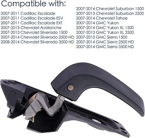 Miniatura 5 de Lcyolada Kit de manija de puerta interior delantera izquierda lado del conductor para Chevy Silverado Avalanche Suburban Tahoe GMC Sierra Cadillac