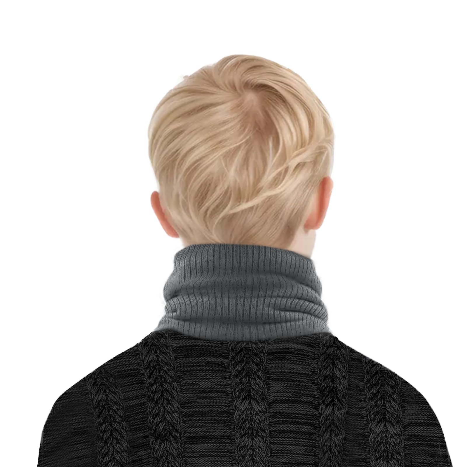2 Piezas Tubos de Invierno para Niños, Bufanda de Tubo de Esquí, Bucle, Calentador de Cuello, Calentador de Cuello, Bufanda Térmica Resistente al Viento, Bufanda para Ciclismo (Negro, Gris)