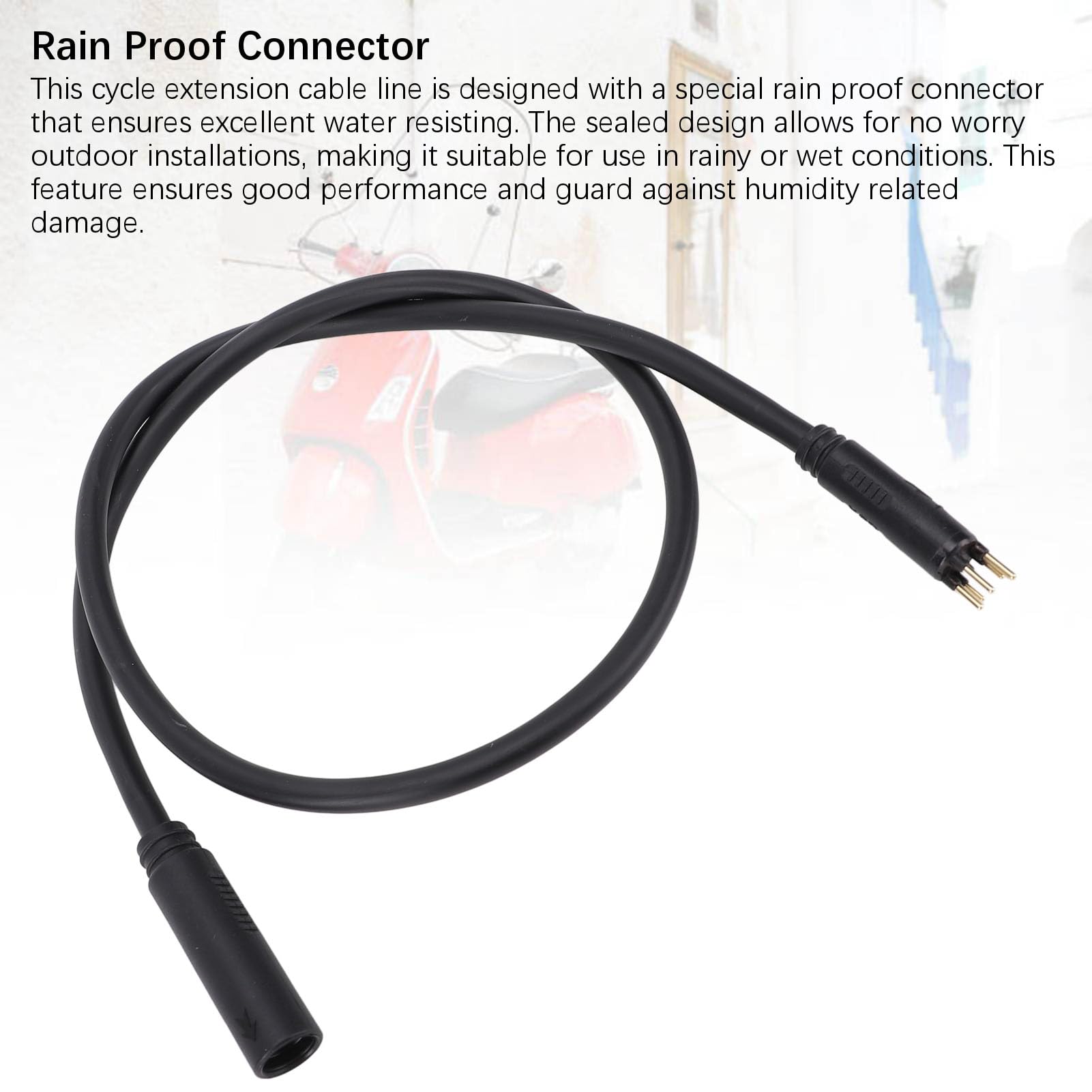 E Bike Motor Verlängerungskabel 60cm, 6 Pin Radnabenmotor Kabel mit Regenfestem ABS Stecker, Elektrofahrrad Kabel für Hinterradmotor Nabenmotor Reparatur Ersatz