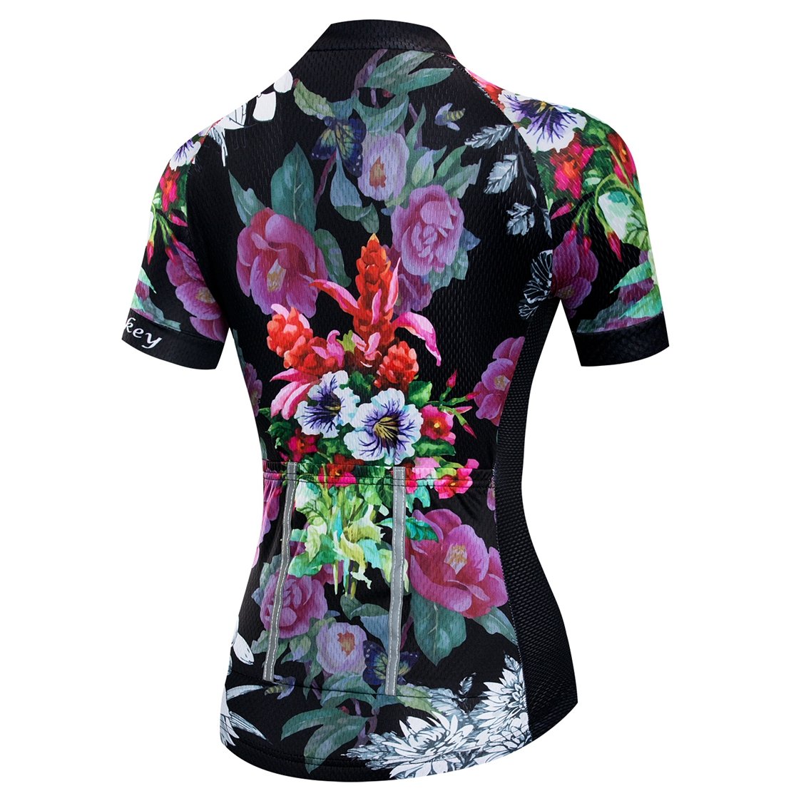 Cycling Jersey Women Mountain Bike Jersey Shirts Short Sleeve Road Bicycle Shirts Breathable MTB Tops Summer Clothes Flower Purple Size L