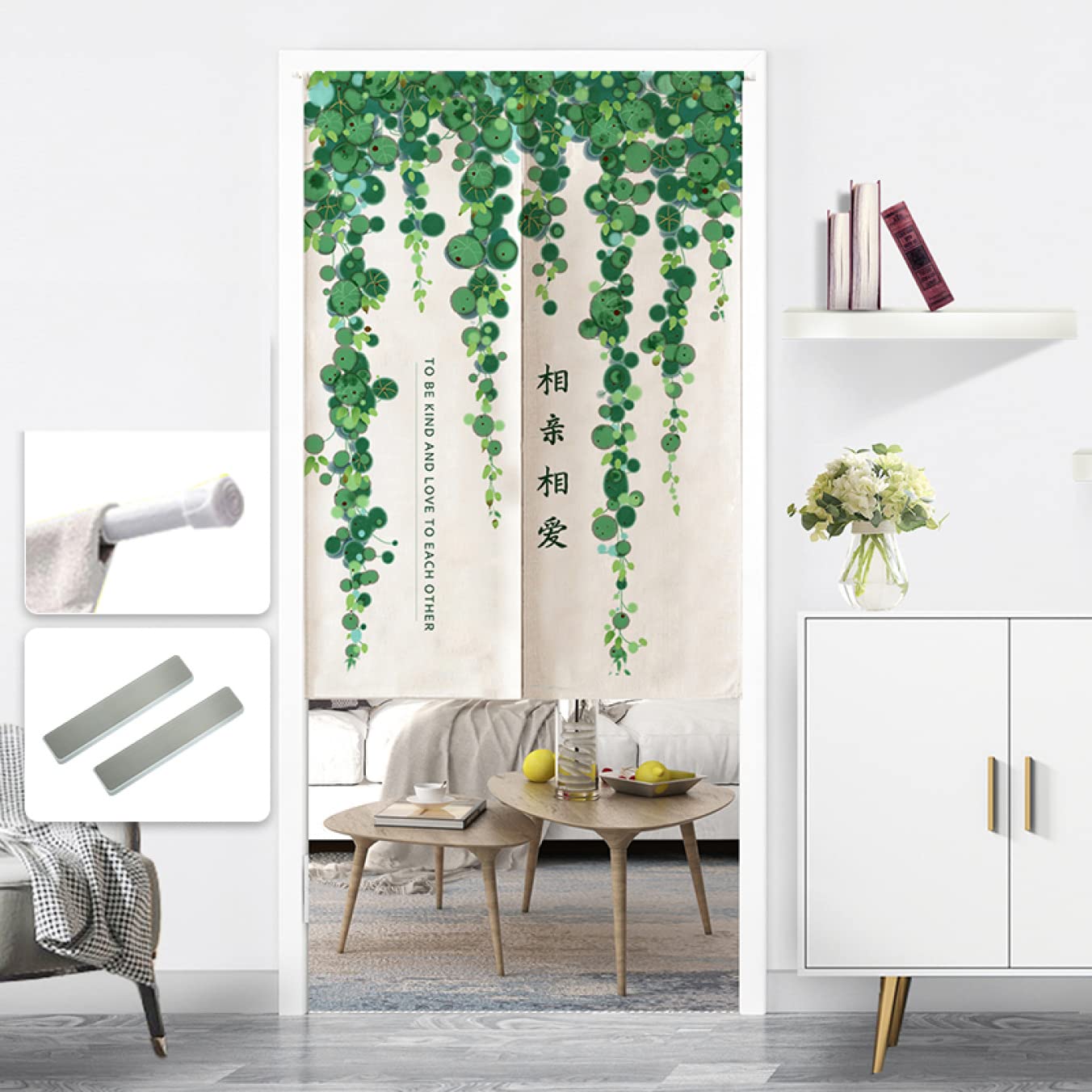 Amazon｜[dhiuebc] のれん 植物柄 葉 花柄 フラワー 北欧 インテリア