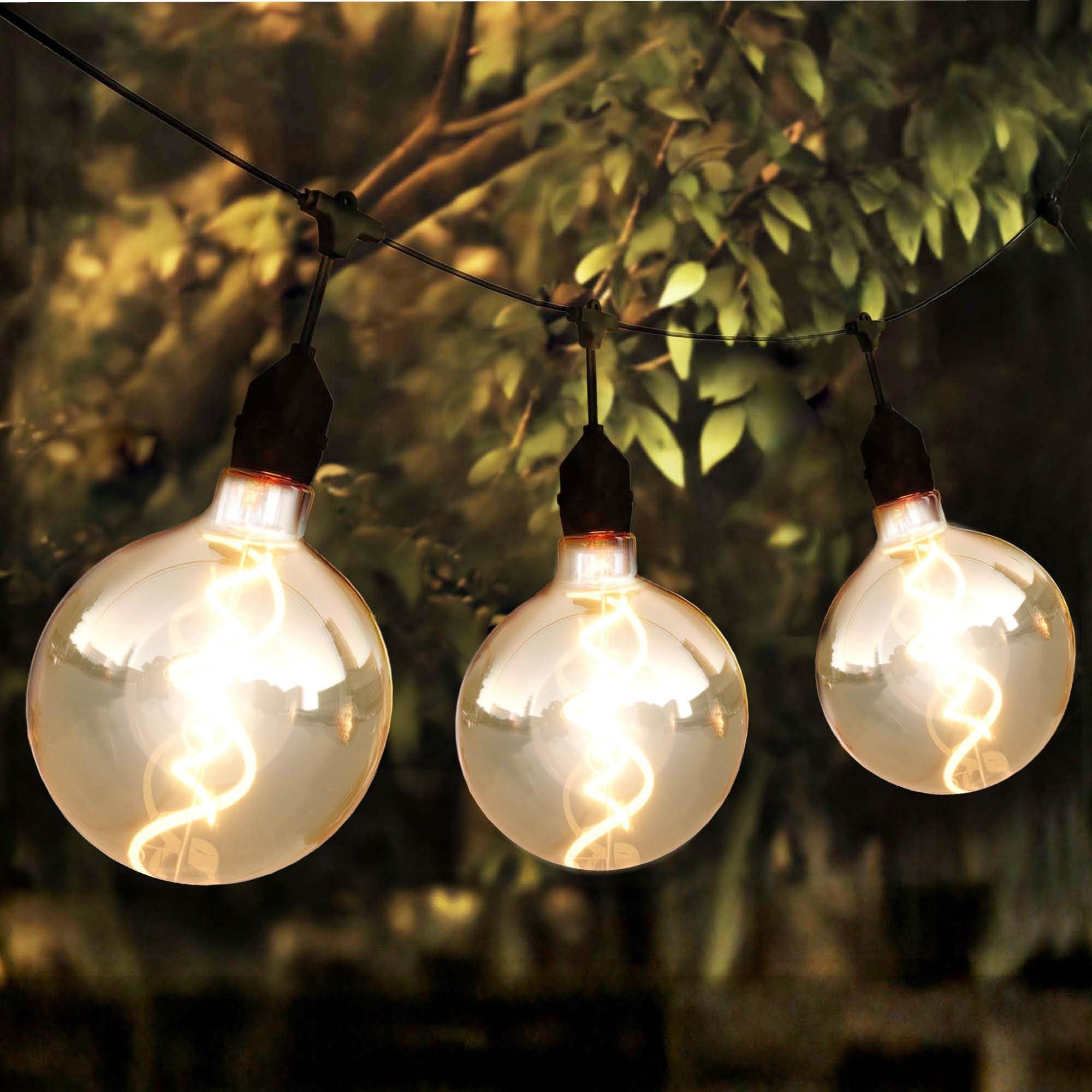 Ledvion - Guirlande LED 10M + 3M Câble d'Extension, Incl. 10 Ampoules LED E27, IP44, Connectable, Économique