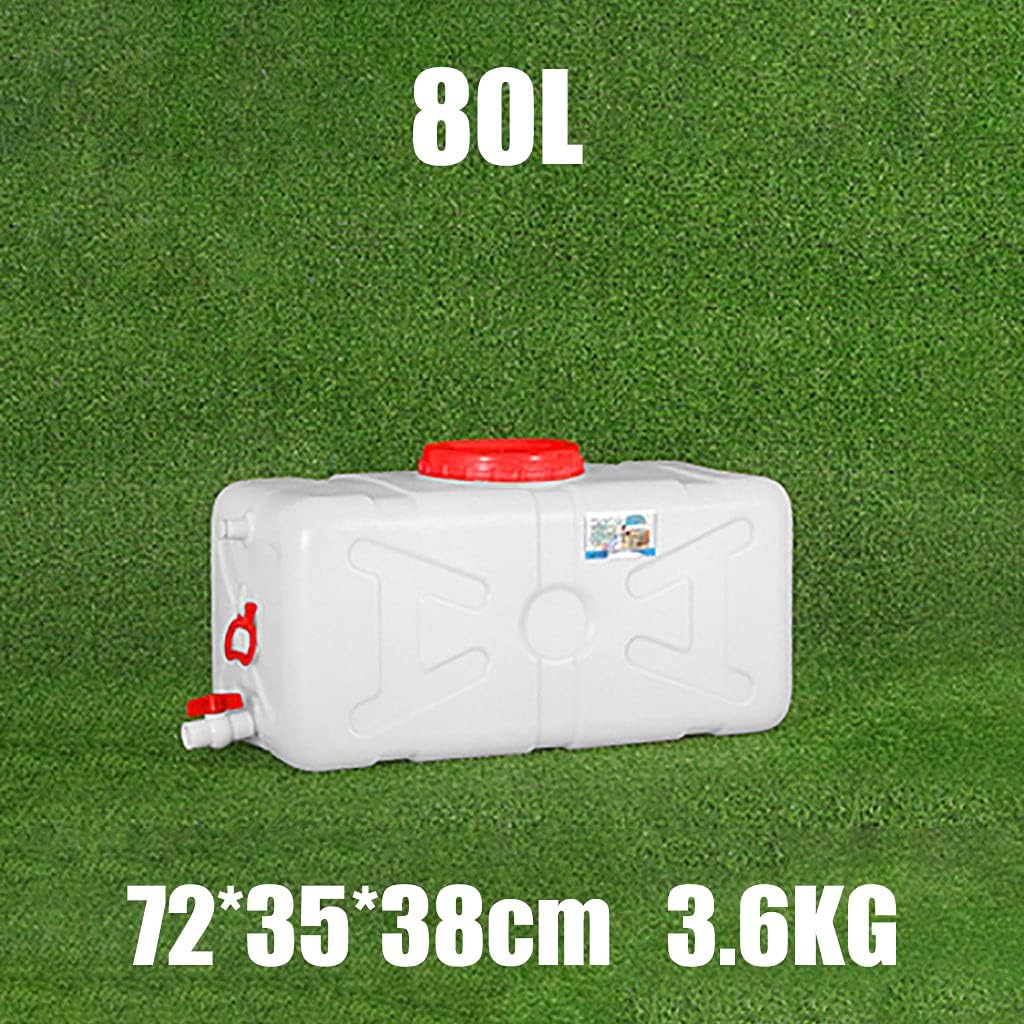 Water Tank 130L Food-Grade Plastic Buckets Plastic Water Container Drum Water Tank with Faucet Food Grade Rectangular Water Tank Water Container Outdoor Travel Camping Water Tank(Size:80LT)