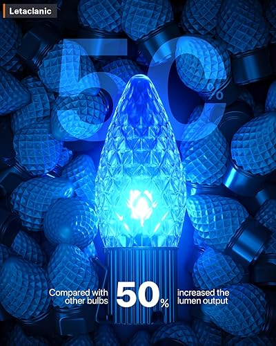 Miniatura 8 de Luces de Navidad inteligentes C9 para exteriores, 115 pies, 150 LED, tira de luces RGB controladas por aplicación con más de 80 modos de cambio de