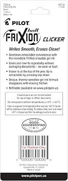 Pilot FriXion Ball Clicker Erasable Retractable Gel Pens, Pack of 3, Bold Point, 1.0 mm, Black Barrels, Black Ink