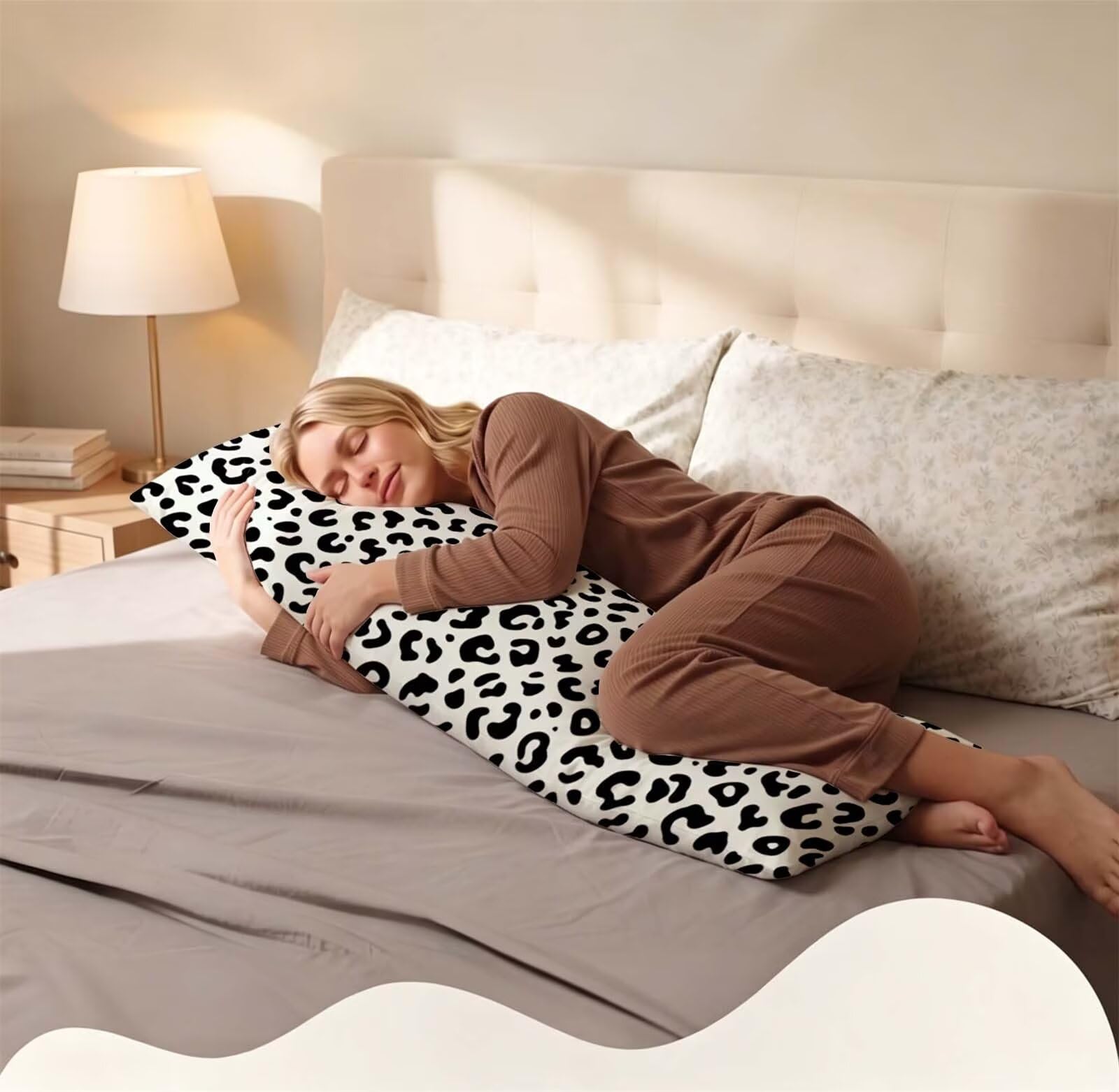 Fodera Cuscino 50 x 150 cm, Bianco e nero - 2 Lino Copricuscini Letto, | con Invisibile Cerniera, Morbida e Traspirante, per biancheria da letto, divano, hotel, chi dorme sul fianco Astratto j-181