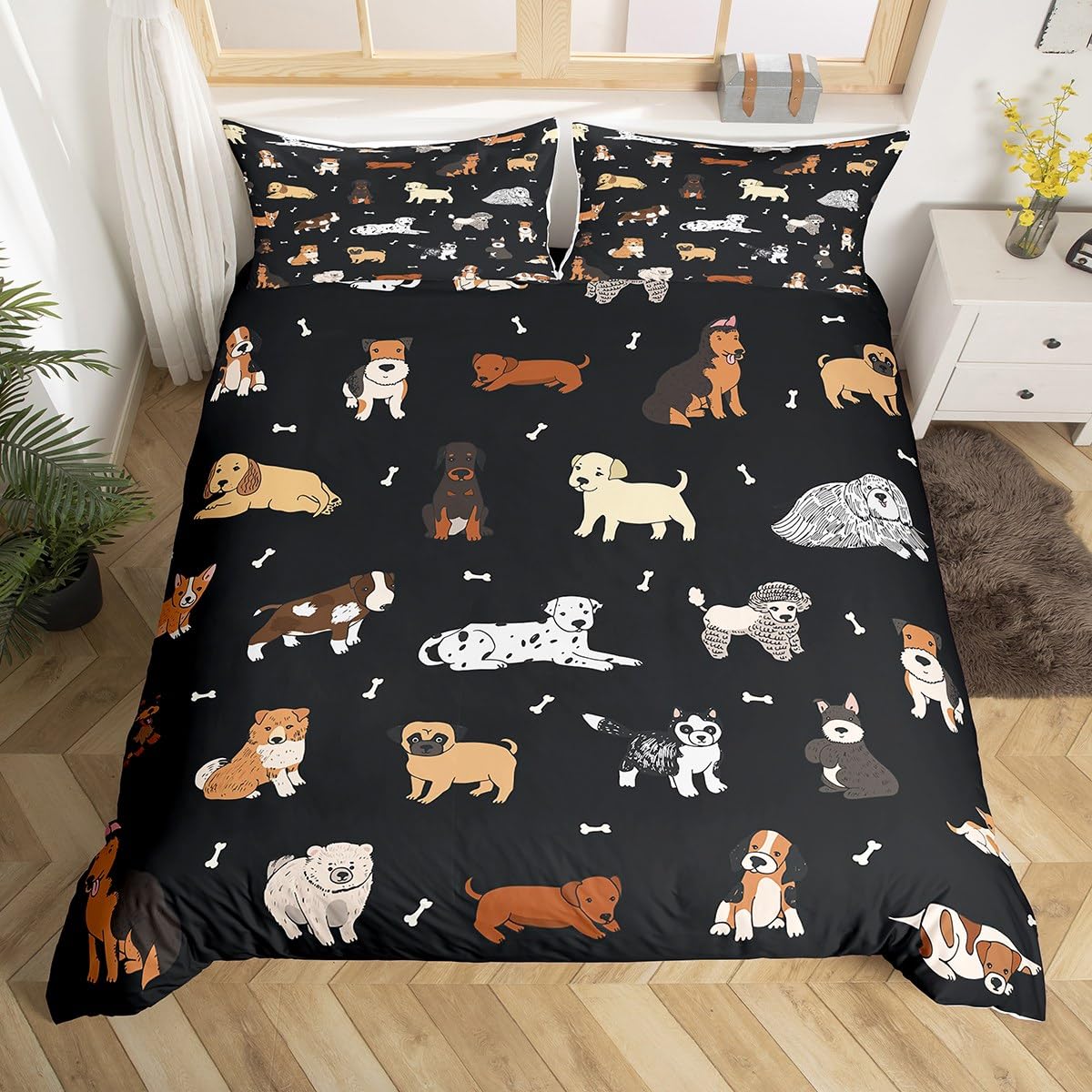Housse de couette Corgi kawaii, le cadeau parfait pour lit d'enfant et ado