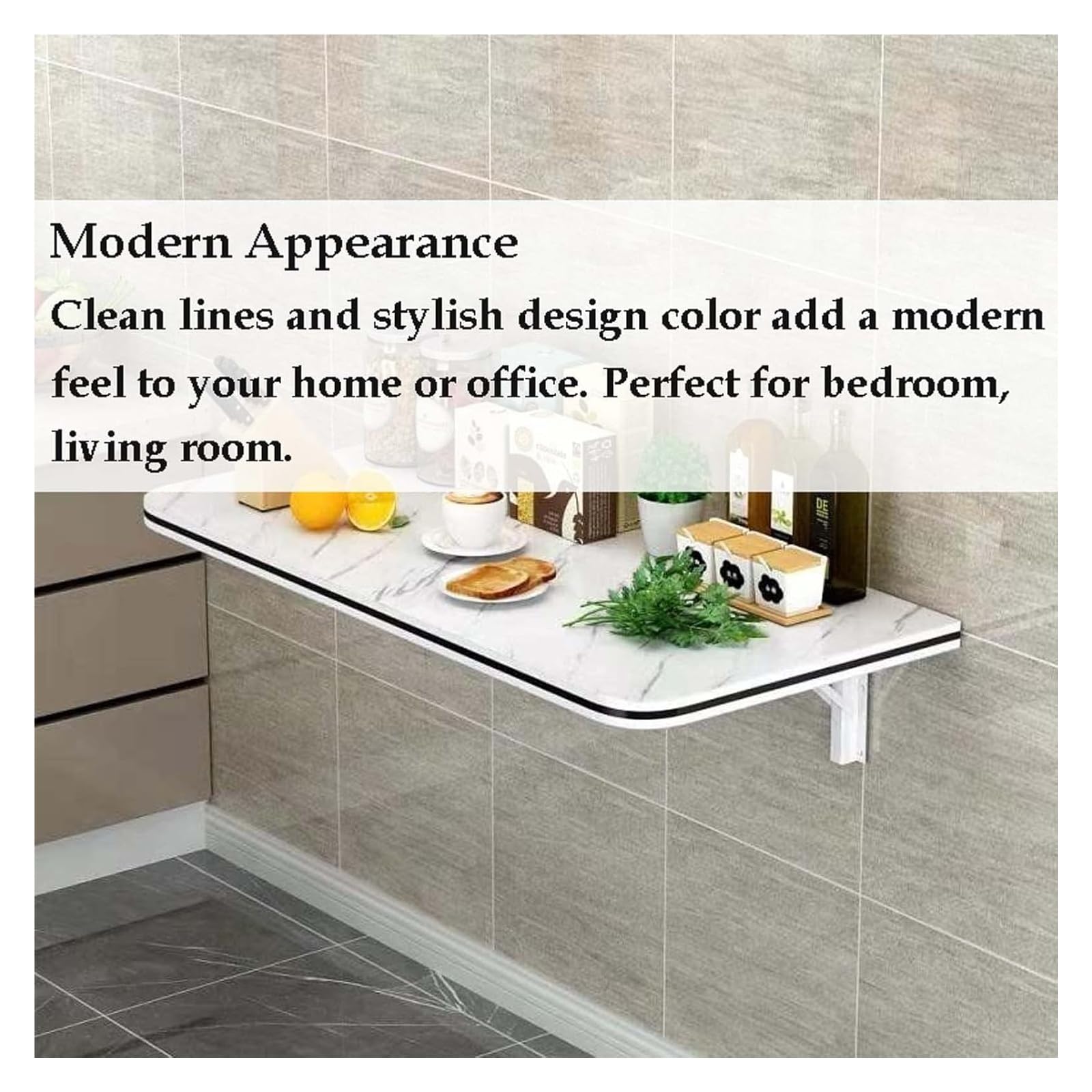 Banco de trabajo plegable montado en la pared y escritorio, mesa plegable multifuncional para cocina y dormitorio, diseño compacto de 20 x 12 pulgadas para un fácil almacenamiento
