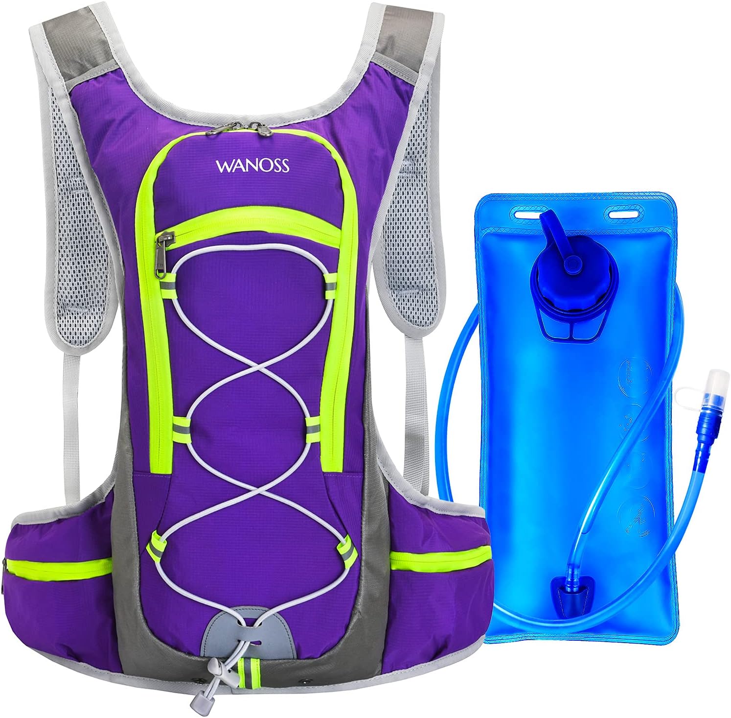 WANOSS 2L Hydration Bladder Leak Proof Water Reservoir, Collapsible Water Storage for Expeditions of All Kinds Bladder Bag, BPA Free Hydration Pack Replacement for Hiking Biking Climbing