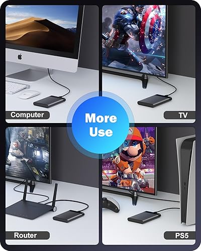 Miniatura 7 de POSUGEAR Carcasa para disco duro externo de 2.5 pulgadas, 6Gbps USB C 3.1 Gen 2 a SATA III sin herramientas para disco duro externo de 0.276 in0.374