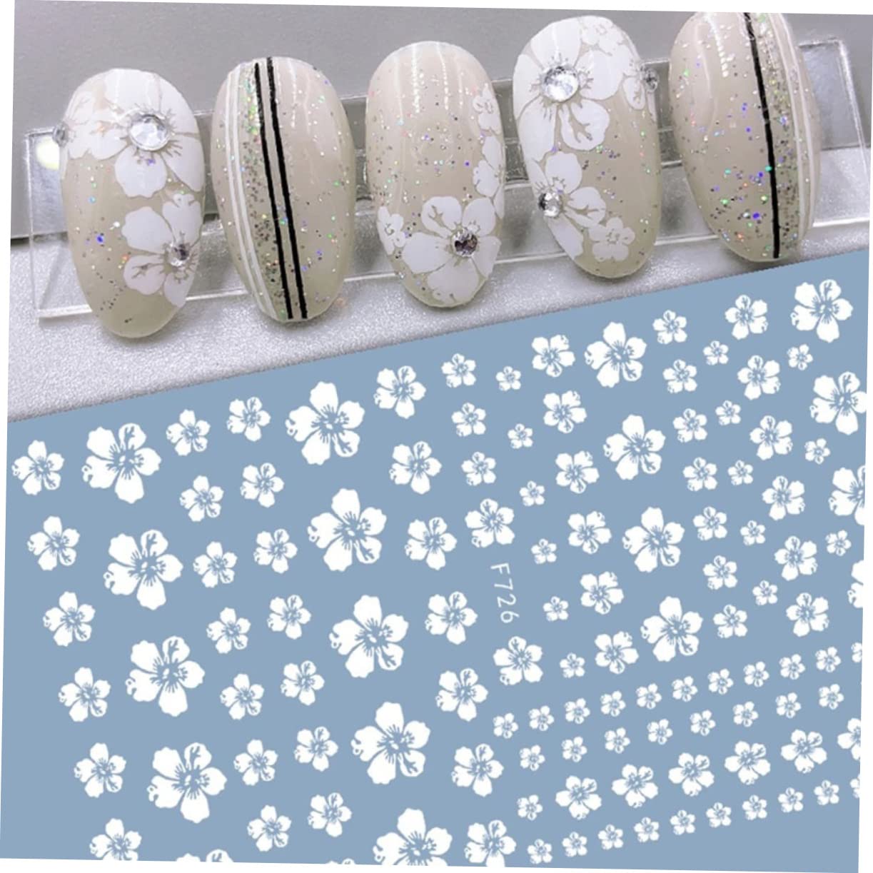 5 Set Adesivi Per Unghie Fiori Autoadesivi Decorazioni Nail Art Giapponesi Facili Applicare E Resistenti Per Manicure 30 Fogli*5