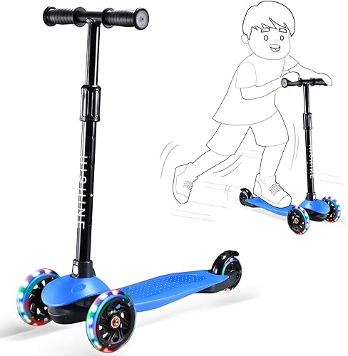 Patinete de 3 ruedas para niños de 3 a 5 años, con 4 alturas ajustables, scooter para niños y niñas, ruedas ligeras, aprende a dirigir