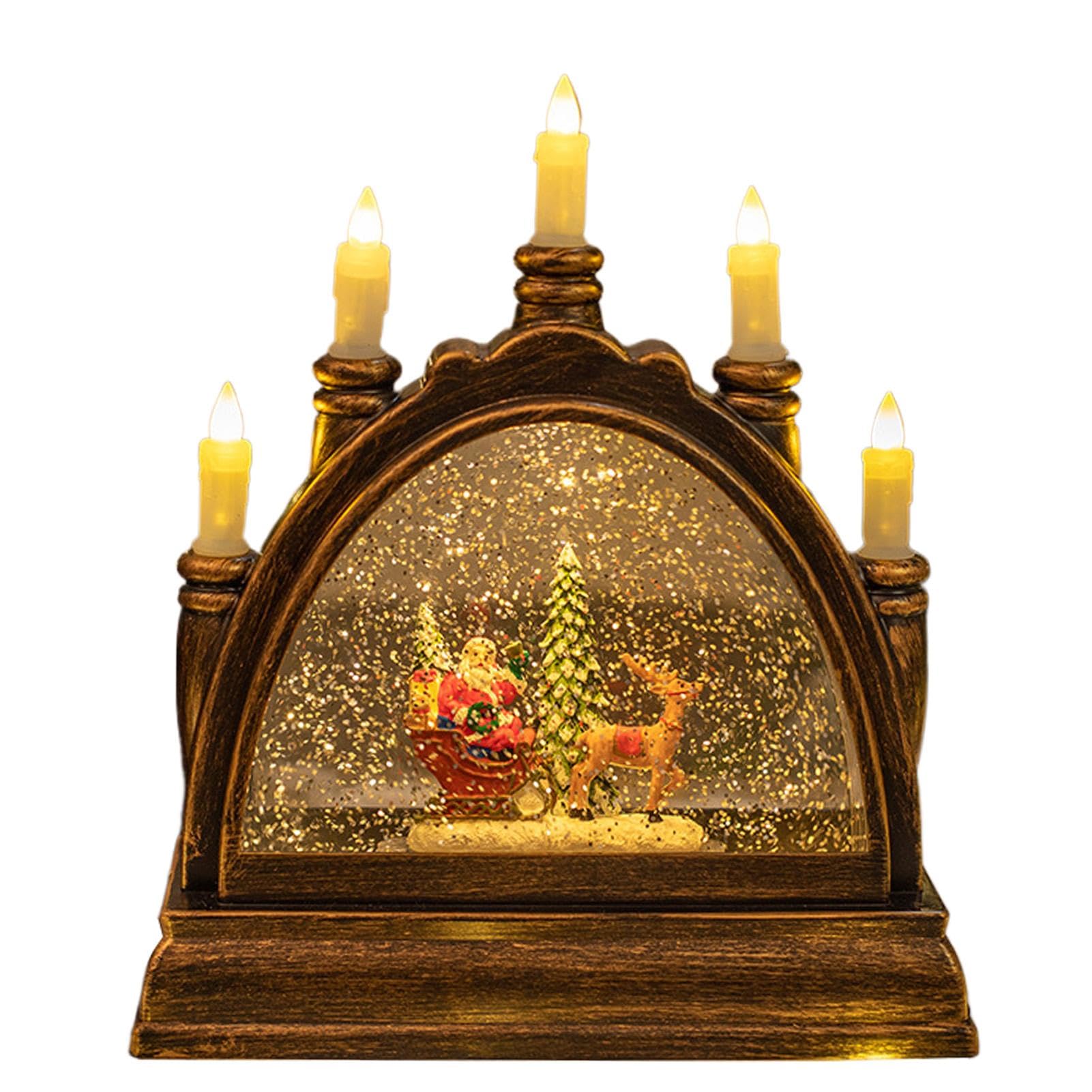 Palla di neve natalizia, lanterna ad acqua illuminata, neve scintillante | Mappamondo | Scena musicale con neve | Decorazione a sfera | Lanterne d'acqua scintillanti Musica natalizia per soggiorno