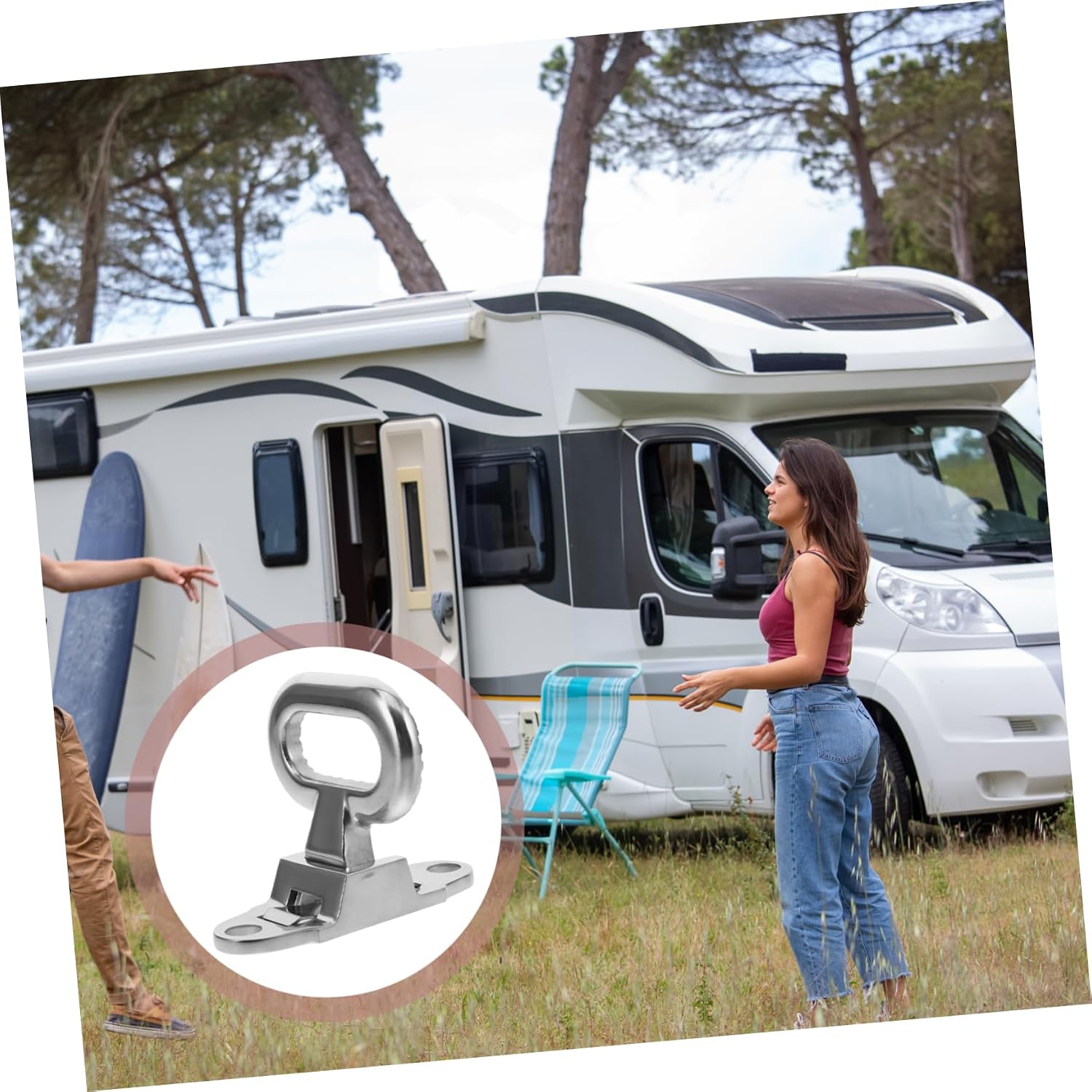Zerodeko Stainless Steel Slip Folding Pedal for Rv Stairs Folding Rv Steps Portable Steps