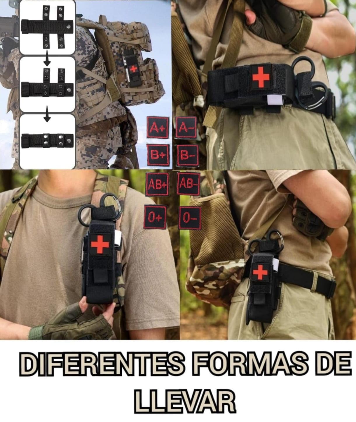 Funda Torniquete Táctica MOLLE - EDC Porta Torniquete Militar para Cinturón Táctico y Chaleco Policial/Militar - Accesorios Supervivencia - Airsoft - Caza y Vigilante de Seguridad Porta Walkie