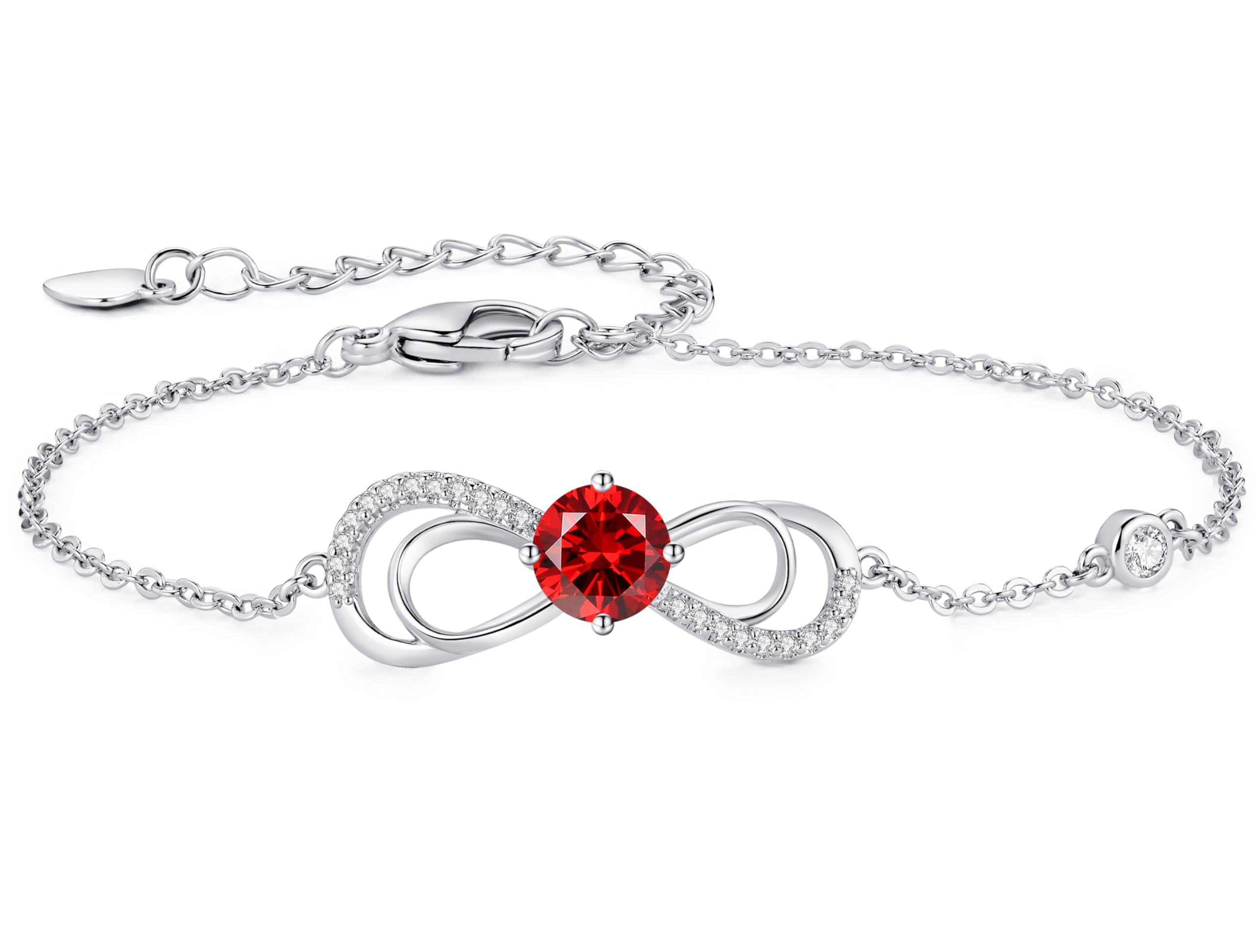 CDE Infinity Armband Damen Herz Geburtsstein Armkette Rosegold Kristallen Armkette Schmuck Muttertag Valentinstag Weihnachtsgeschenke Geburtstag Geschenke für Frauen Freundin Mama