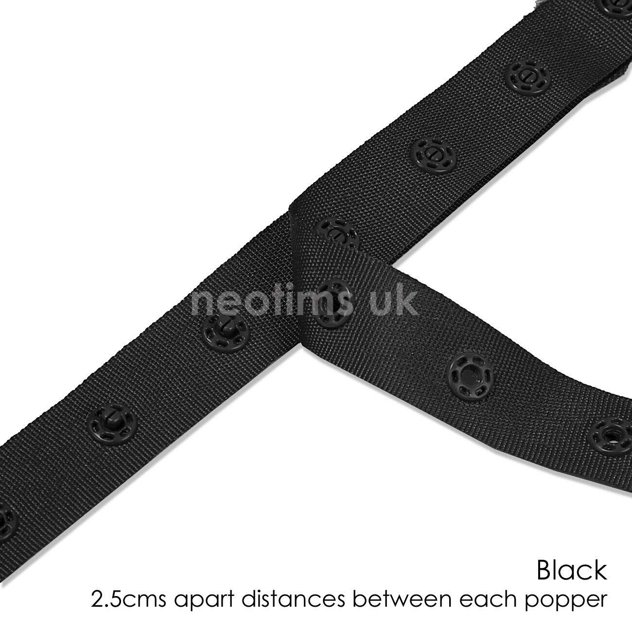 Snap Popper Tape Band – 2,5 Cm Abstand, 8 Farben, Druckknopfband Für Nähen & Basteln
