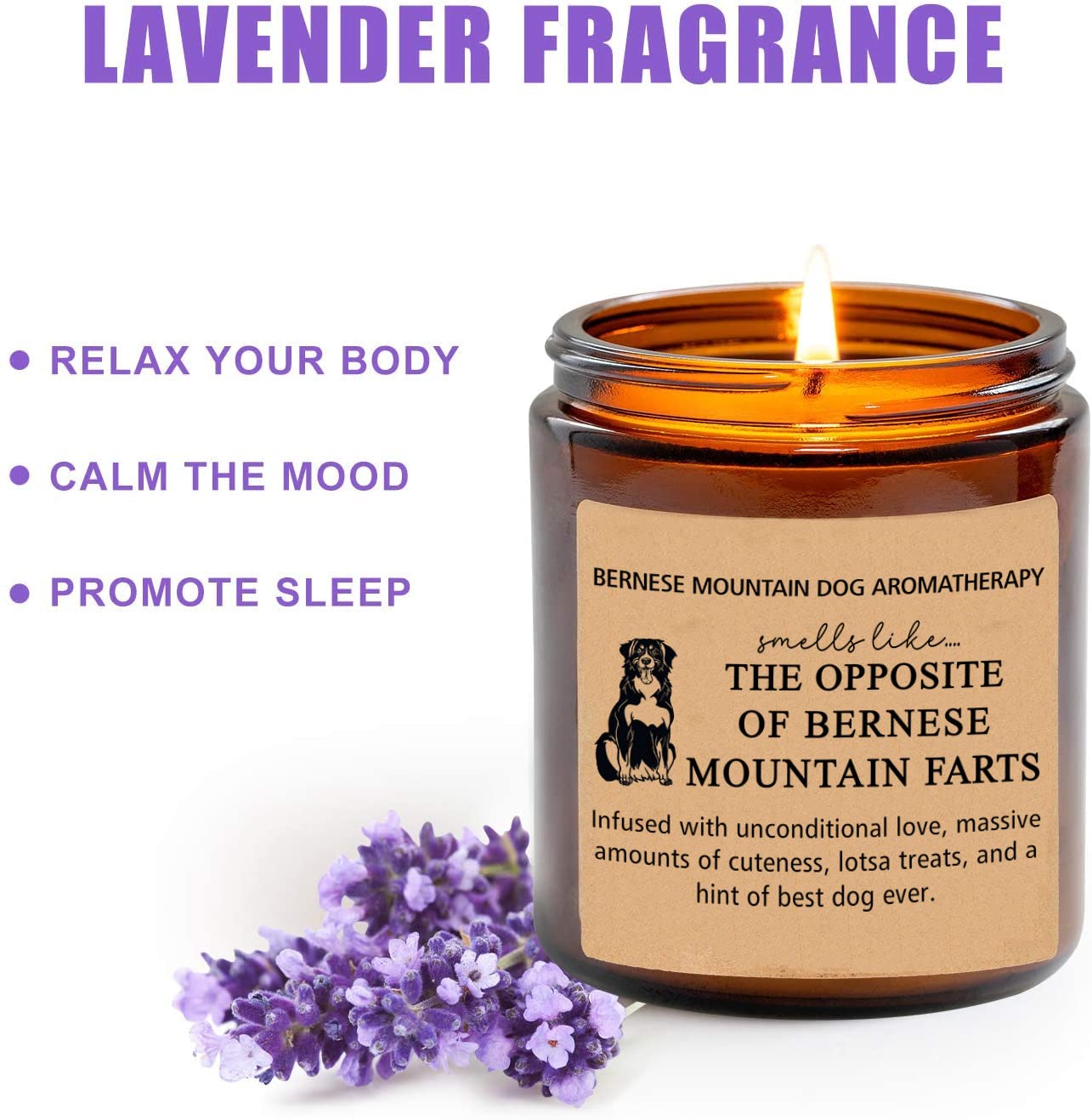 HTDesigns Bernese Mountain Dog Gifts - Bernese Mountain Dog Mom - Bernie Mom - Bernese Mountain Dog Candle - Bernese Mountain Dog Mothers Day Gift, 8oz