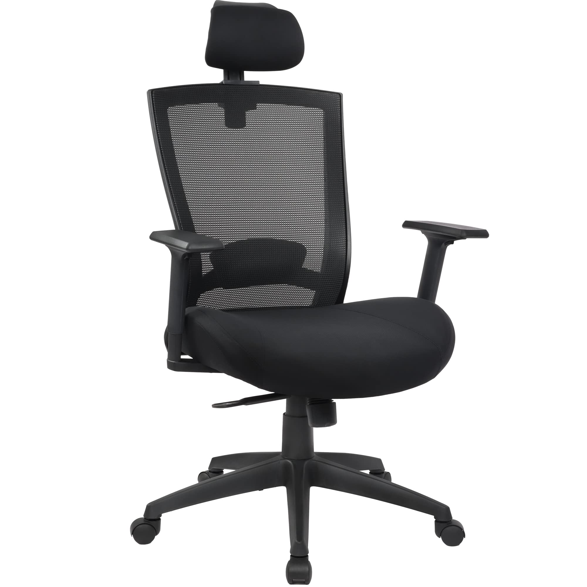 Ochama x SONGMICS Bureaustoel met Mesh Rugleuning, Ergonomische Draaistoel, Inklapbare Armleuningen, Zwart | Bureaustoelen