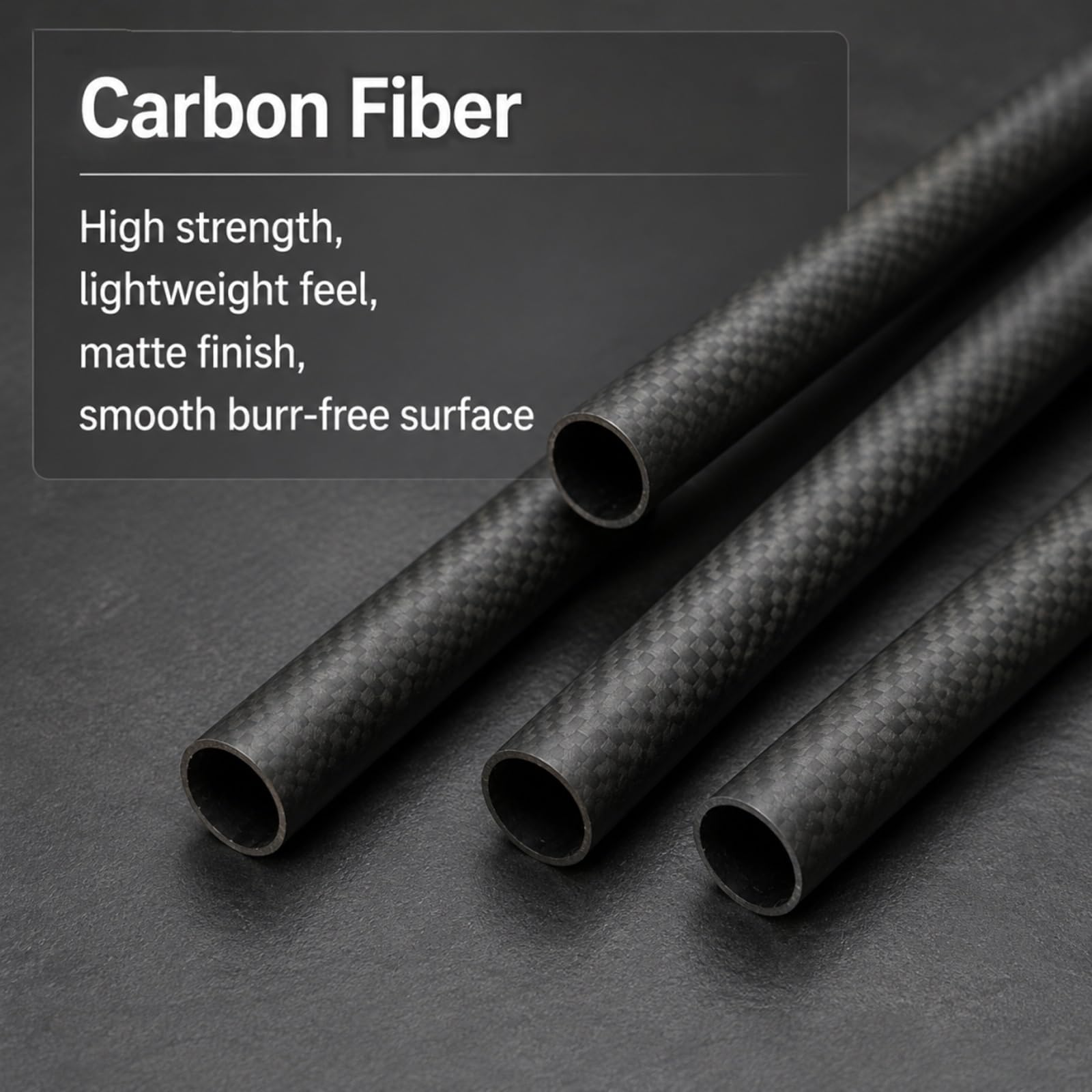 Tubo in Fibre di Carbonio Tubo Tondo in Fibra di Carbonio da 8, 16, 24 E 58 Mm | Tubo Tondo Cavo In Fibra Di Carbonio 3K Pultrusa, 1000 Mm, Per Multicotteri/quadricotteri/modellismo(5x3x1000MM)