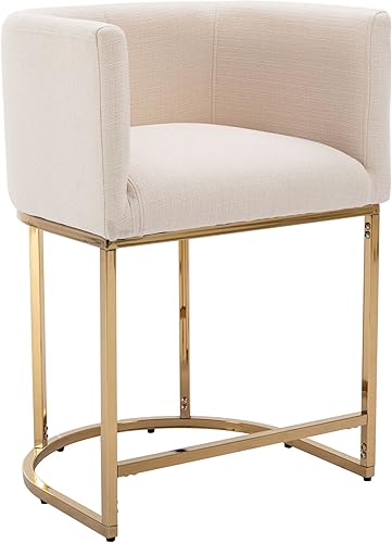 Miniatura 46 de Taburetes de Bar Modernos de Altura de Mostrador Tapizados en Cuero PU Juego de 3, Taburetes de Isla de Cocina de 24", Sillas de Bar con Marco