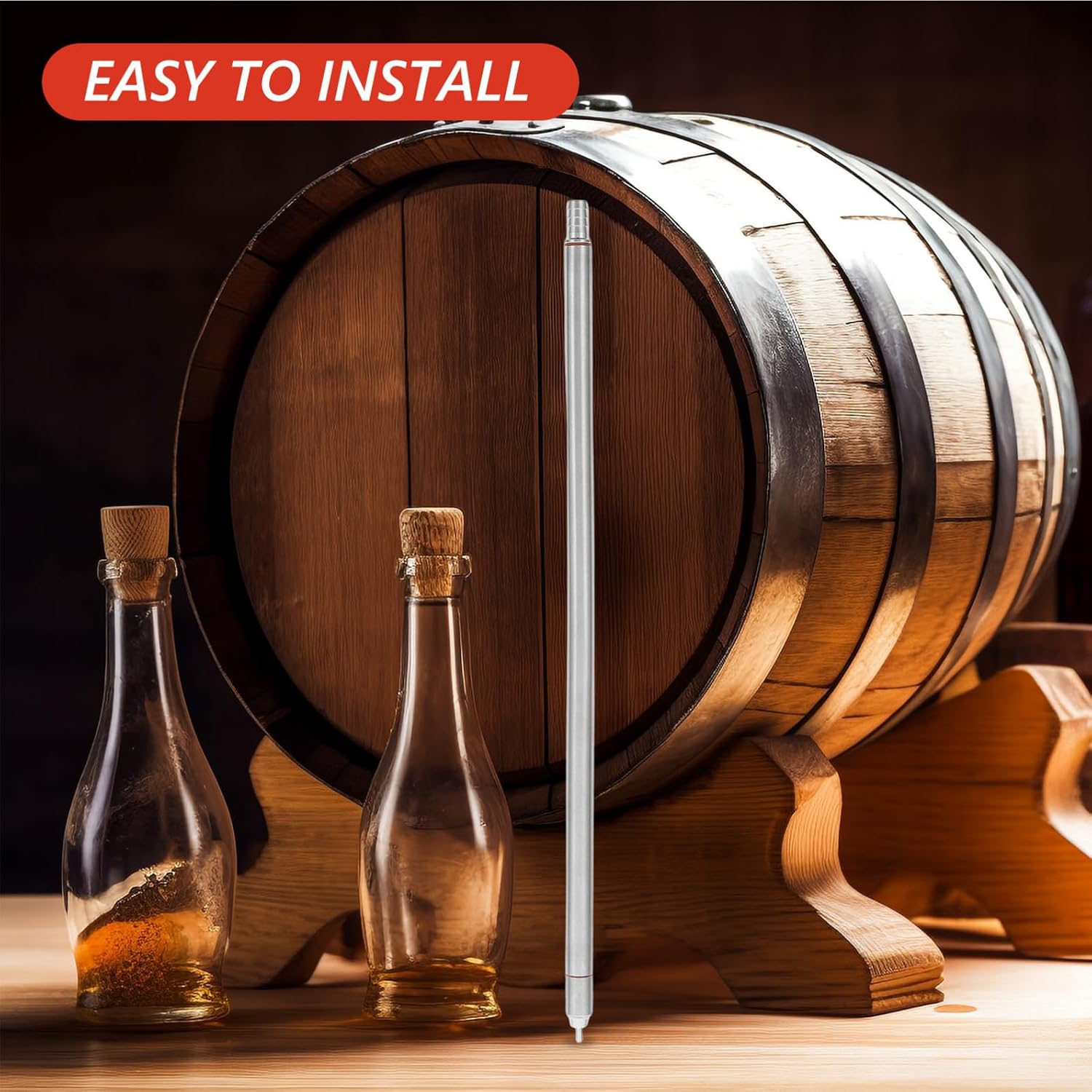Stainless Steel Bottle Filler Wand for Home Brew Beer and Wine Bottling Bucket Kit Liquid Filling Tool for Wine Making and Draft Beer Rack