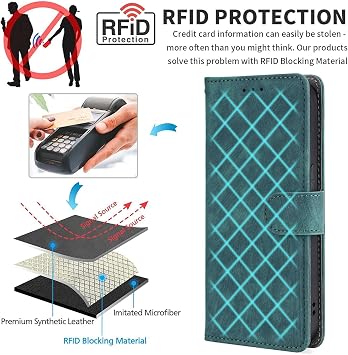 Case Compatible with Tecno Phantom X2 Pro,Case with Card Slot.Wallet design,RFID Protection.Standable Flip Case Green