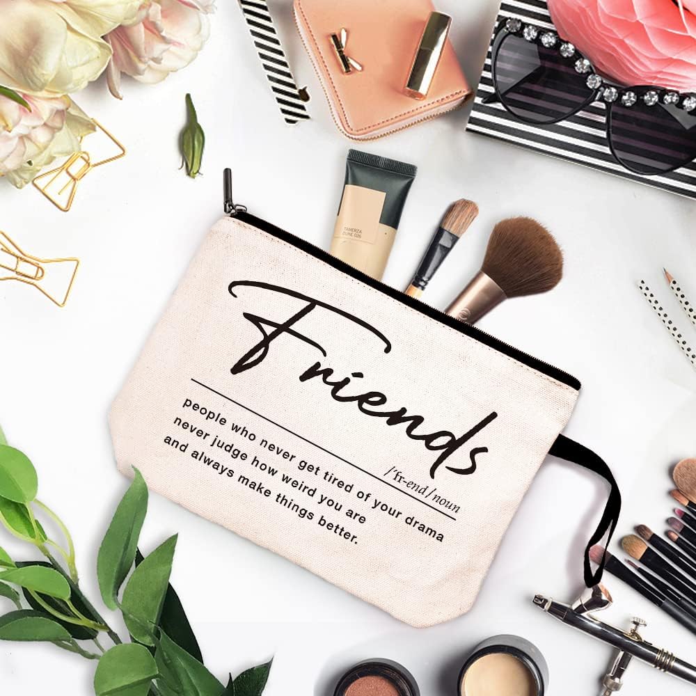 ZHANTUONE Friend Definition Noun Funny Friendship Cosmetic Bag, for Travel Toiletry Zipper Storage Pouch Makeup Bag, Gifts for Friends Coworker Bestie, Birthday Appreciation Gifts for Friend - Image 2
