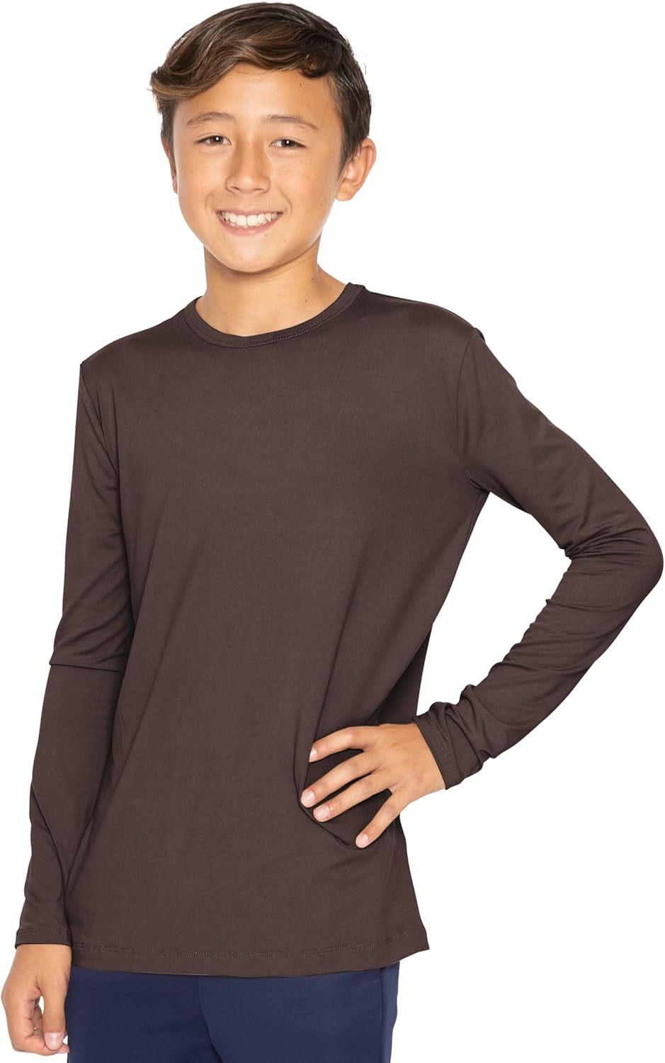 STRETCH IS COMFORT Boy's Oh So Soft Long Sleeve Top Crew Neck | 4-16 - Image 2
