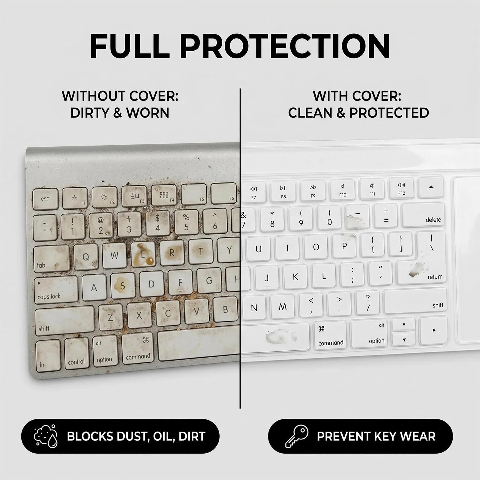 4 Piezas de protección de Teclado de Silicona para Teclado - Protección Antipolvo y Resistente para teclados de Ordenador - Cubiertas Flexibles y duraderas